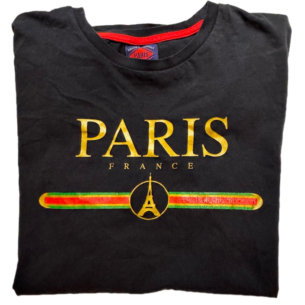 Paris France T Shirt Eiffel Tower Graphic Tee Mens‎ Medium Cotton